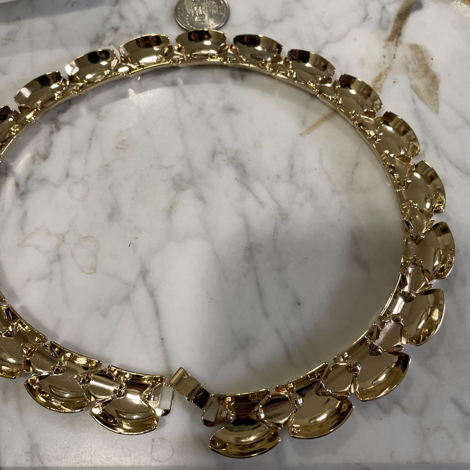 VTG New Gold Plated 17 Mm 18” Link Neck Awesome