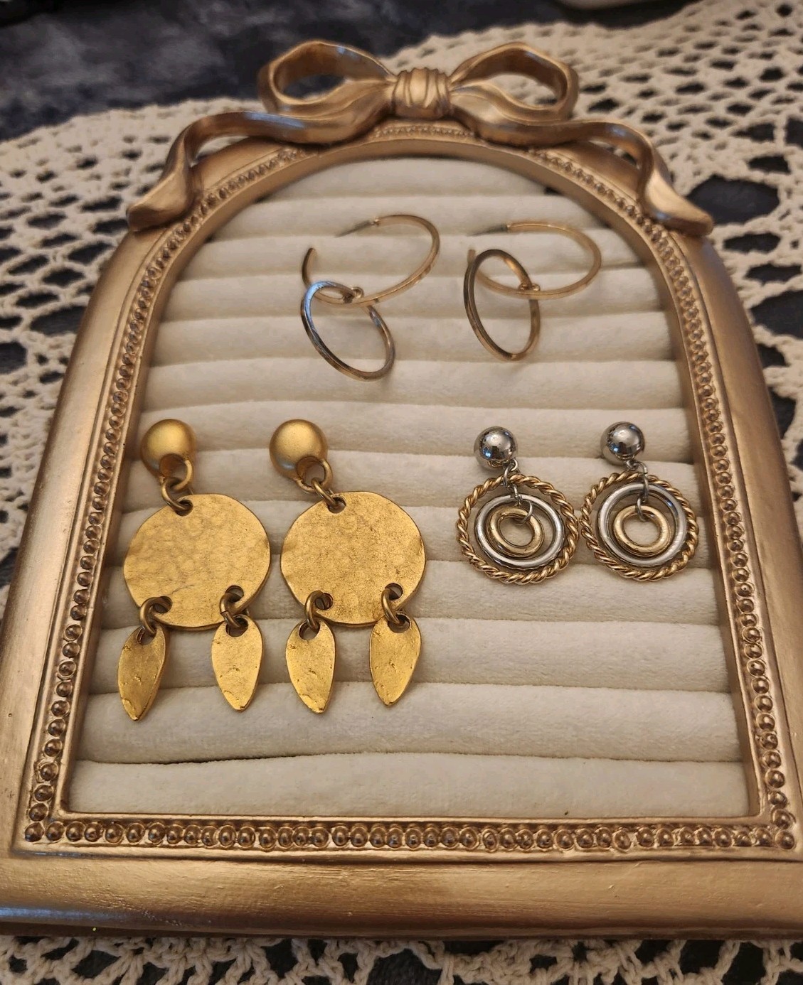 3 Pair Of Vintage Mixed Metal Dangle Earrings 1 Pair Sugarfix