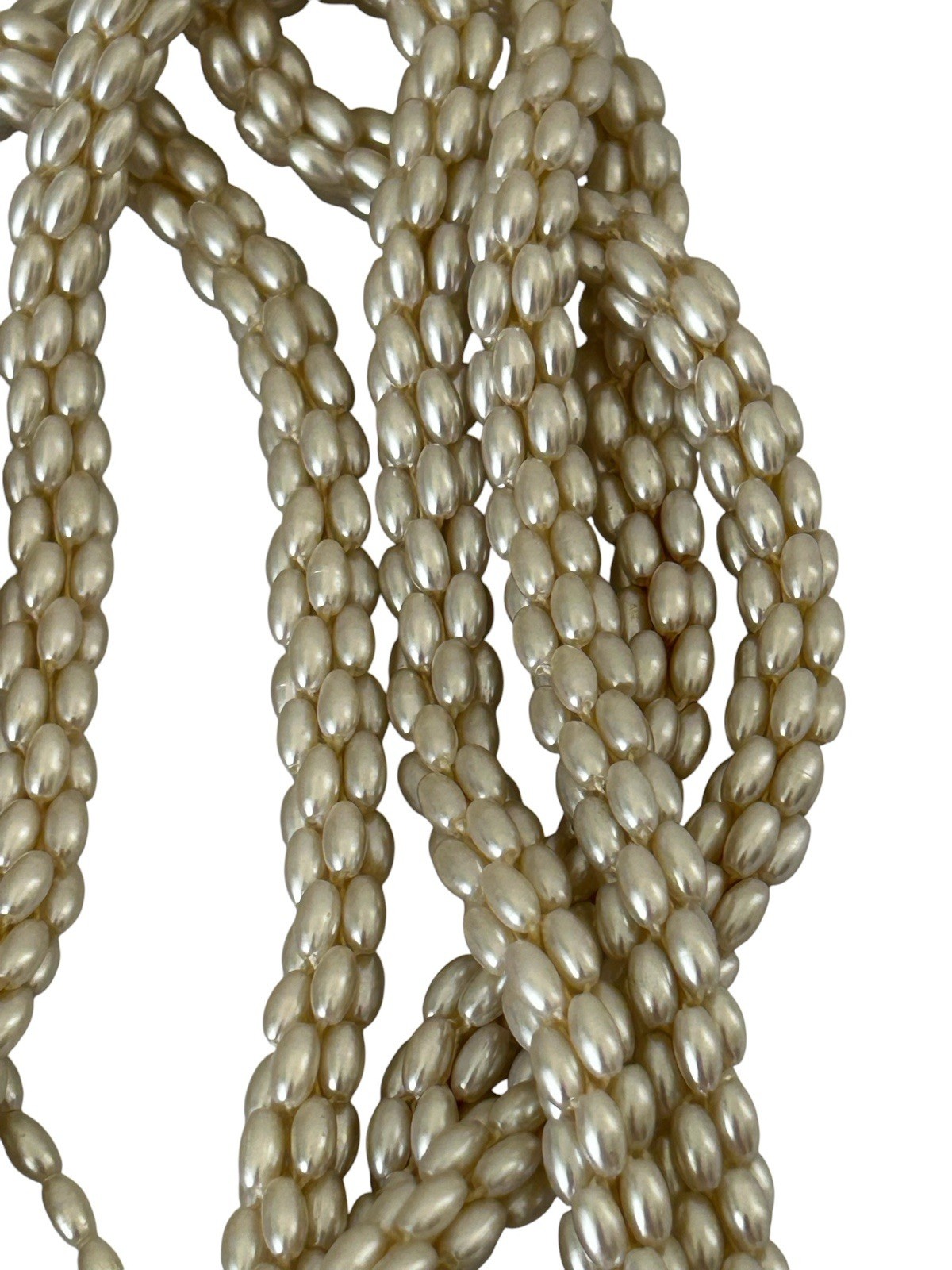 Long Faux Pearl Lariat Necklace Multi Strand Tassel Wrap Belt Convertible 58”