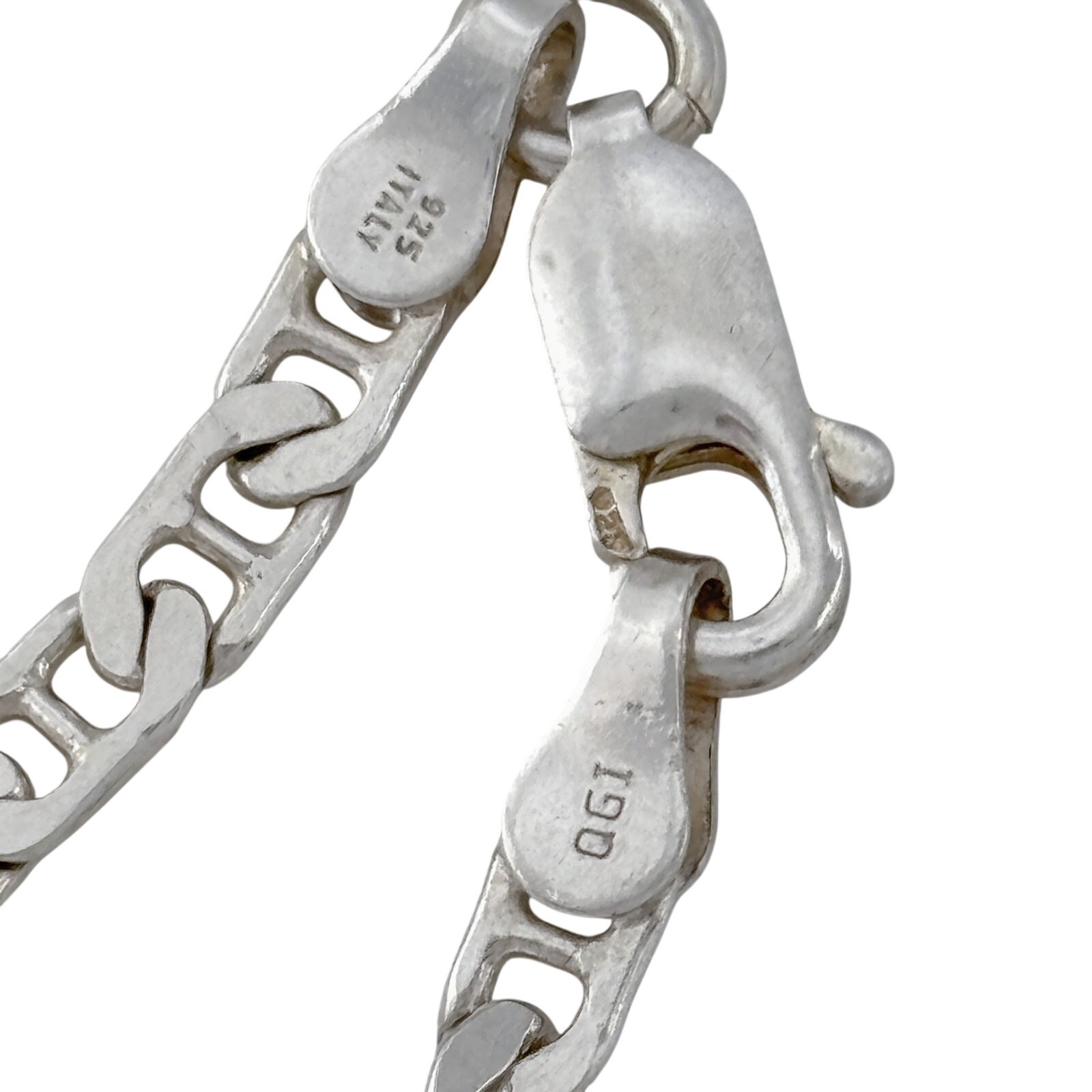 Vintage Sterling Silver 925 Italian Anchor Chain Bracelet 7″
