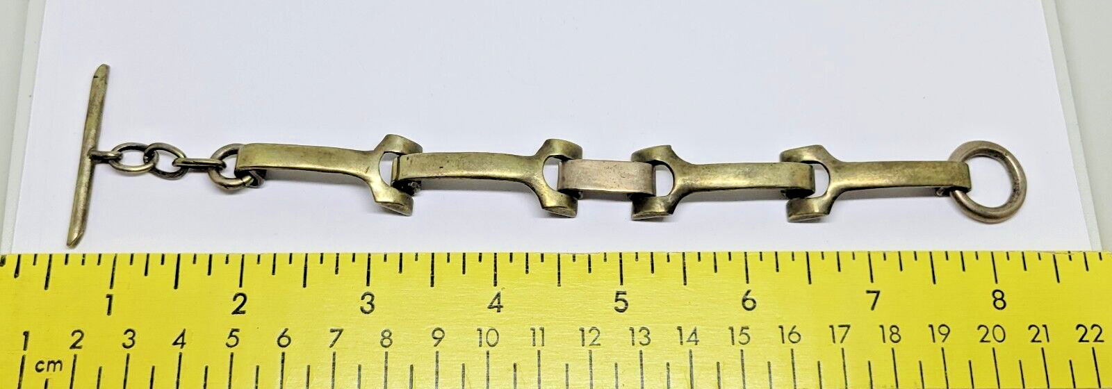 Vintage Hallmarked Horse Bit Equestrian Western Toggle Bracelet ~ 7.5″