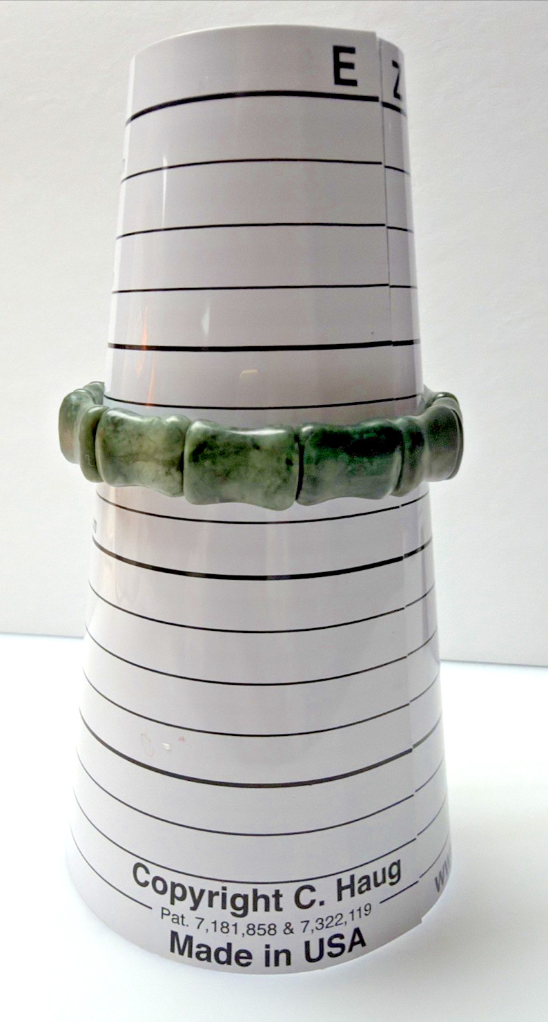 Natural Nephrite Jade Serpentine Stretch Bracelet Good Luck Bamboo Bone Read