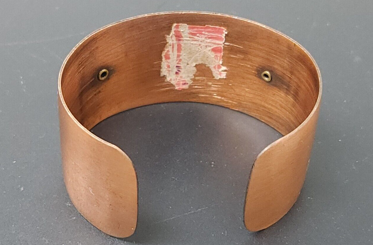 Vintage South Western Solid Copper Wide Cuff Bracelet
