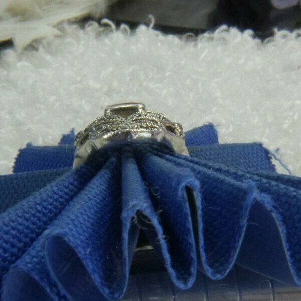 Coral & Marcasite 1 1/4″ 0.925 Sterling Silver estate traveling band Ring size 6