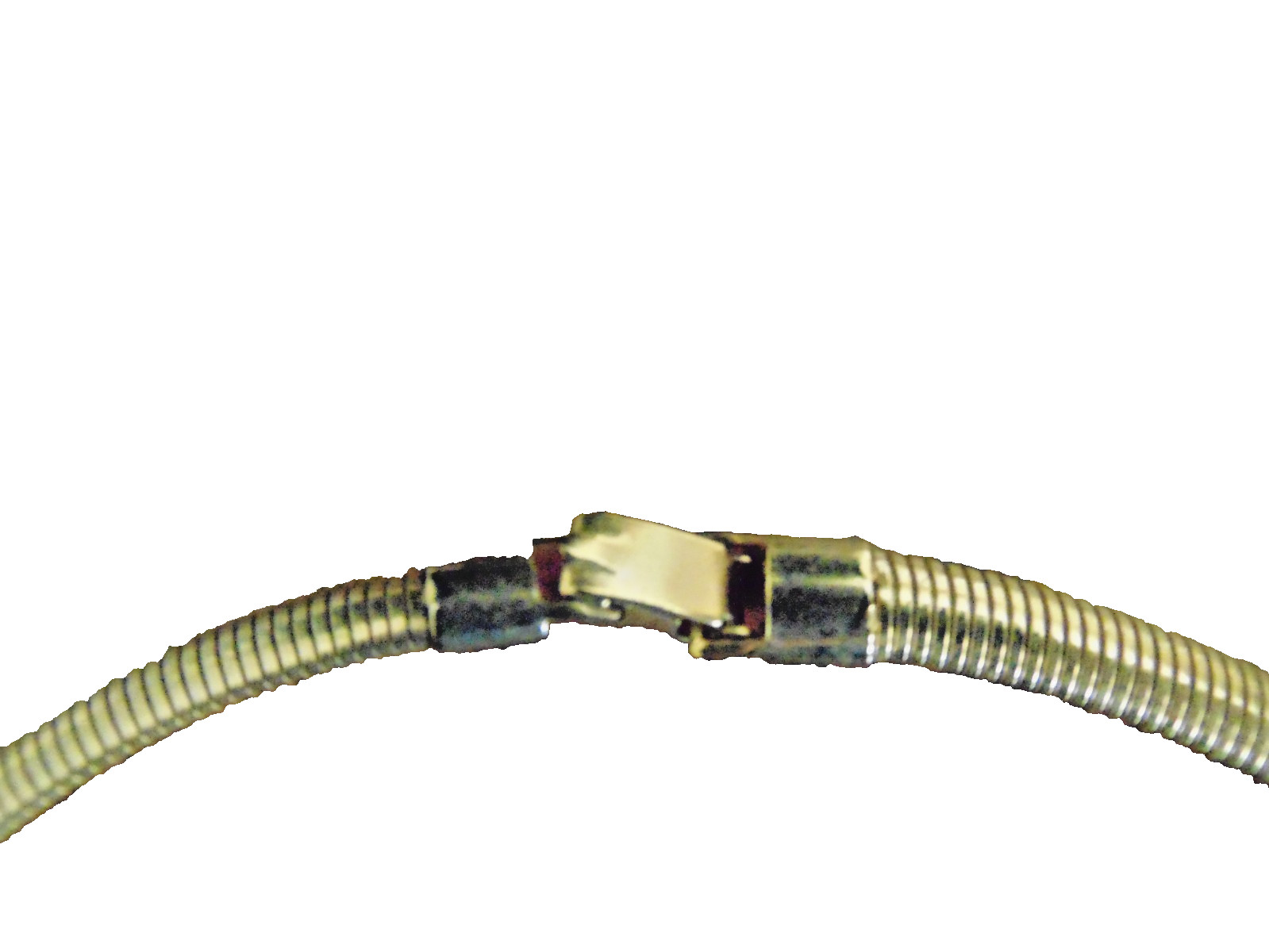Vtg Cream Enamel Choker Gold Tone Omega Chain 16.5″ Green, Orange & Peach Design