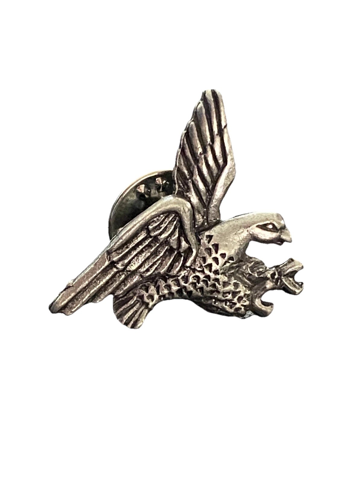 Pewter Signed Clift Falcon Hawk Lapel Hat Pin Eagle Bird PinBack C383