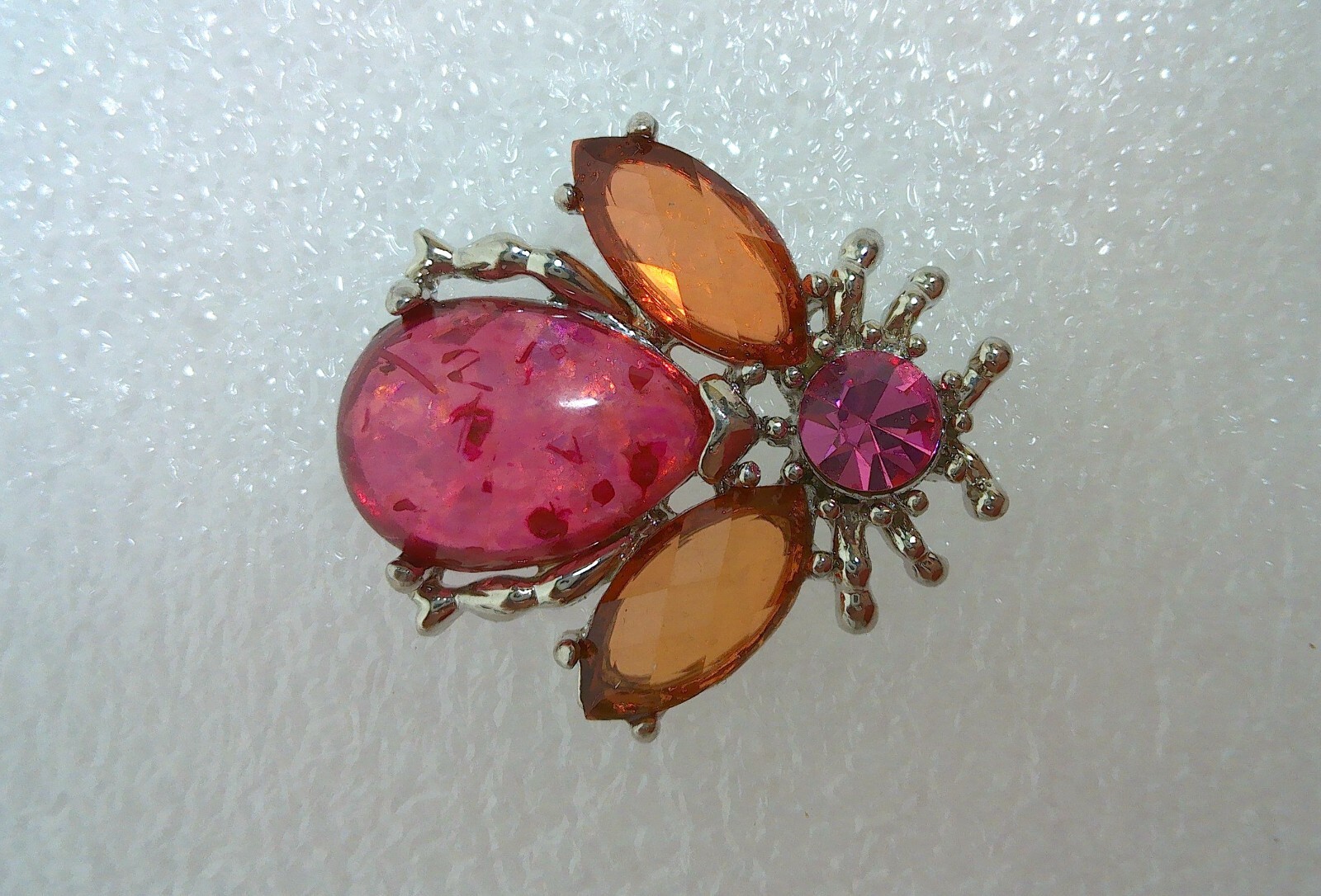 Pink Stone Wasp Insect Bug Trinket Embellishment Jewelry Rhinestone Bobble