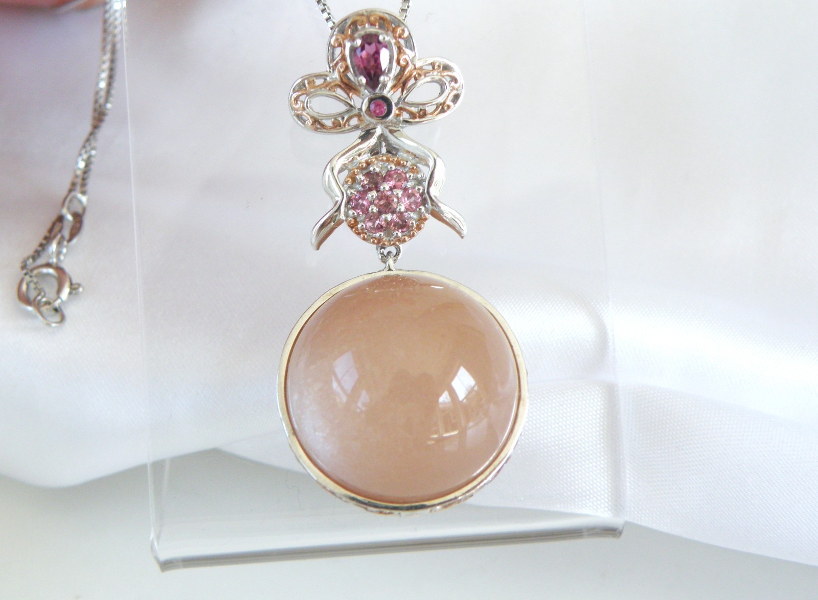 Sterling Silver 925 Gems En Vogue Michael Valitutti Moonstone Orb Pendant