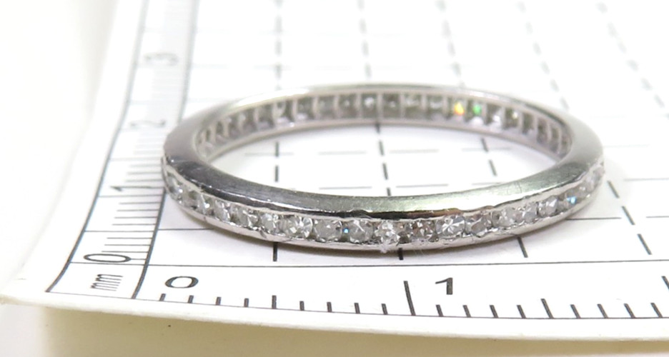 Antique Deco 1920’s Wedding Eternity Platinum Band Ring Size 6.25 UK-M EGL USA