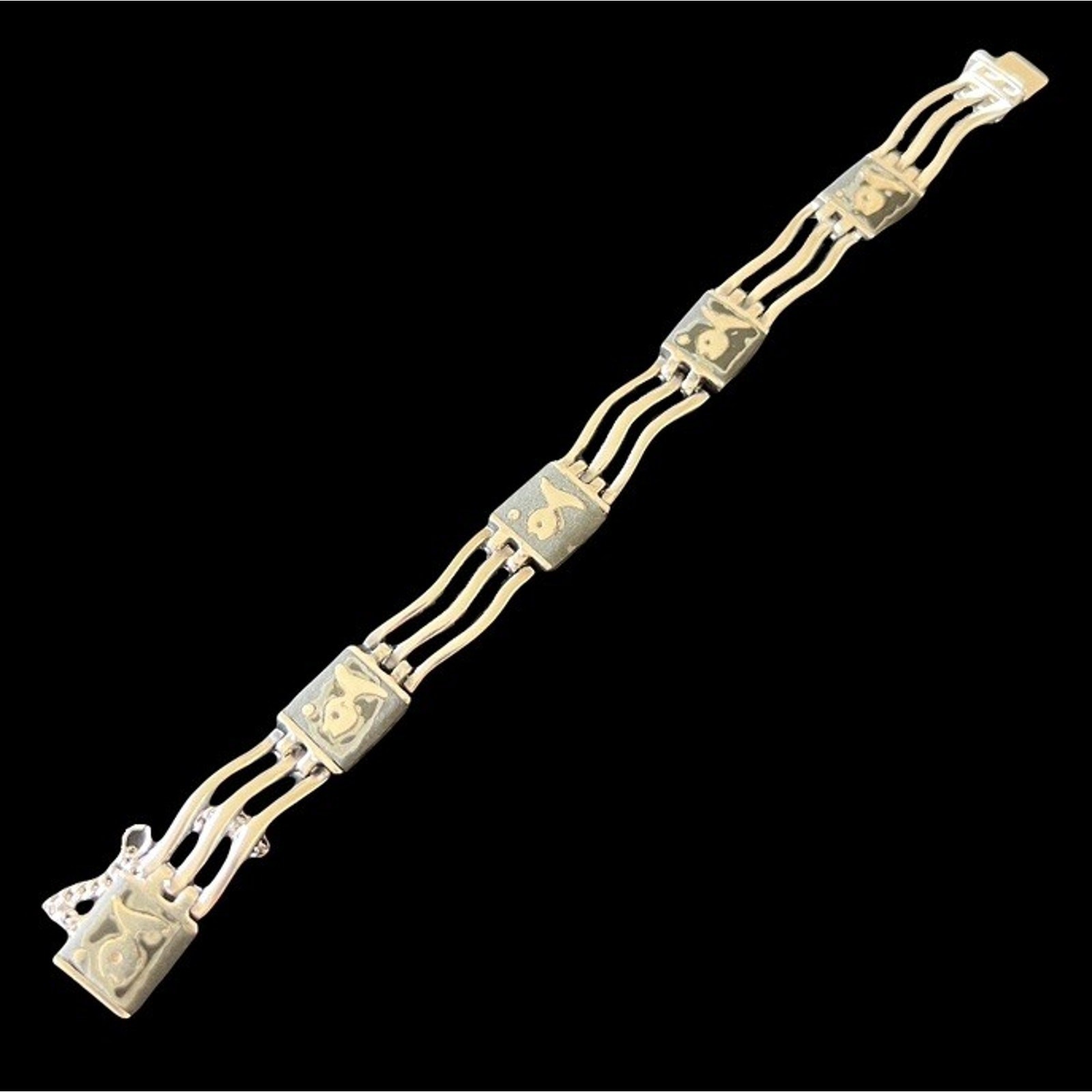 Los Castillo Taxco Mexico Sterling Silver Onyx Onix Negro Pisces Bracelet