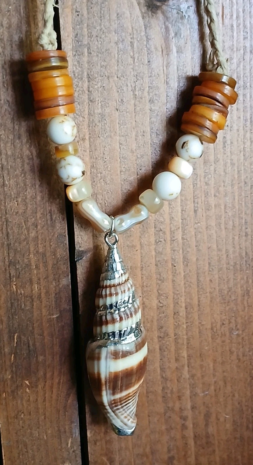 Ocean Shell Necklace Hemp Cord Hippie Boho Travel Beach Wear Friend’s Gift