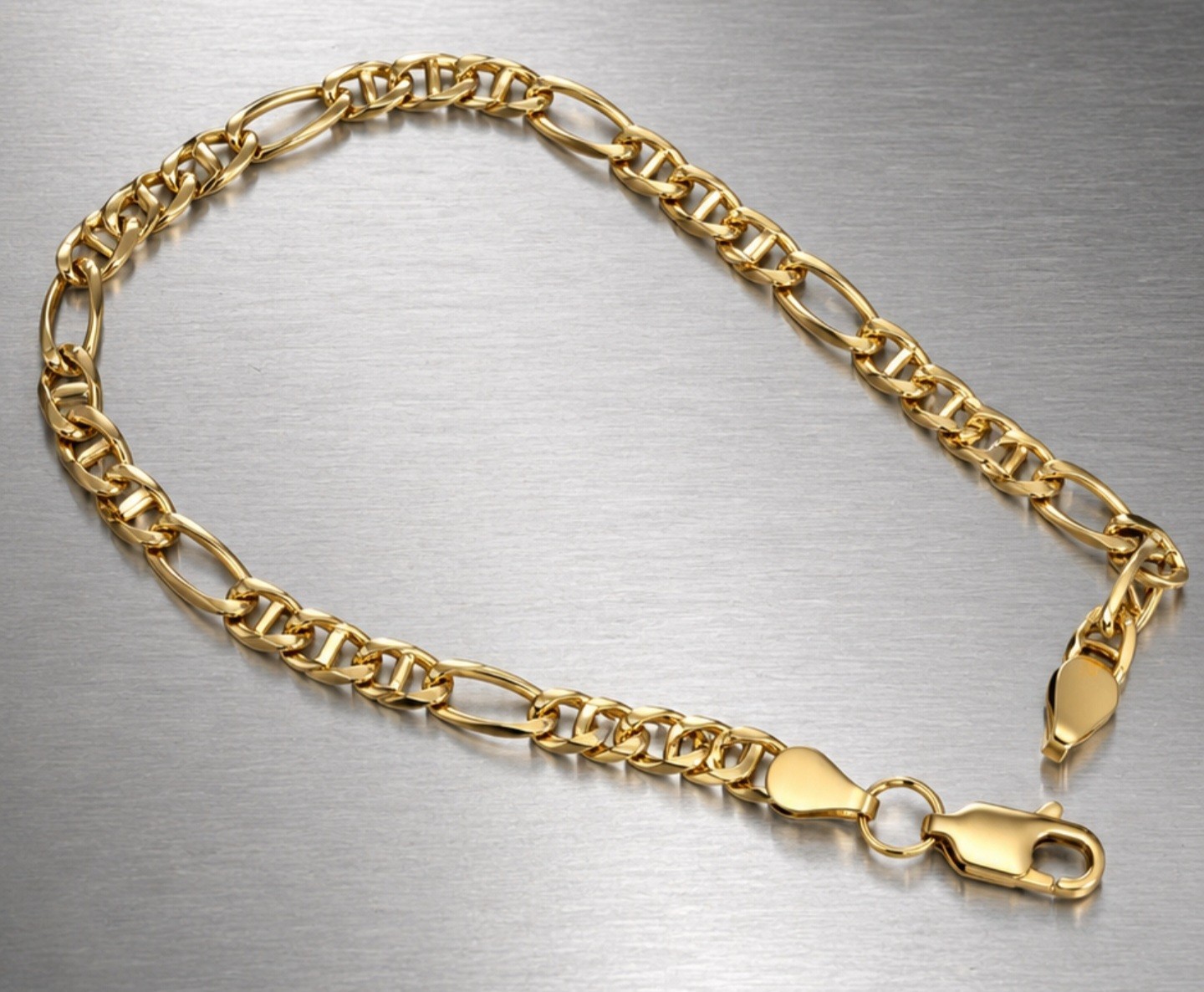 FIGARO Made In Italy 14k Yellow Gold, 7.25″L 4.59g