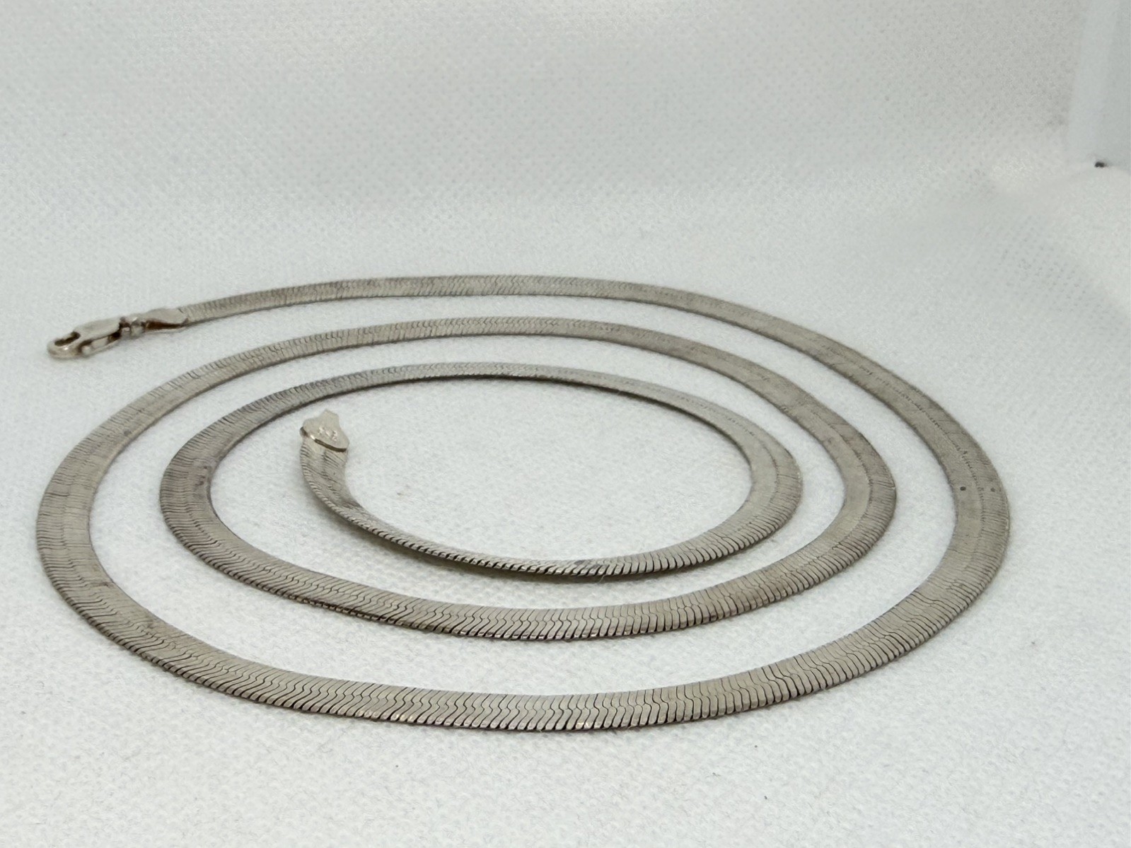 Vintage Italian Milor Herringbone 30″ 925 Silver Chain Necklace, 5.3mm, 21.13g