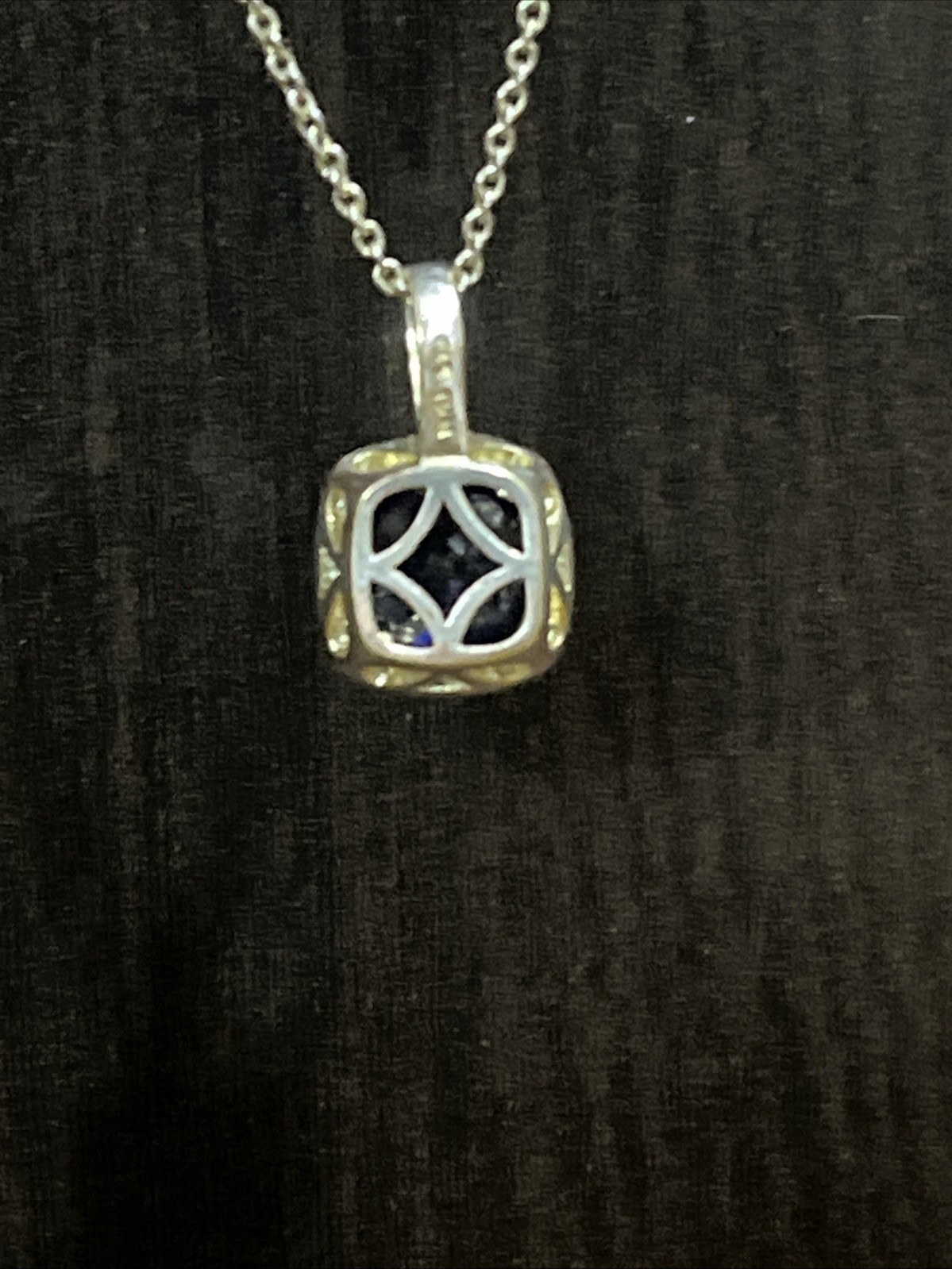 Blue Dimond 24K Yellow Gold Necklace