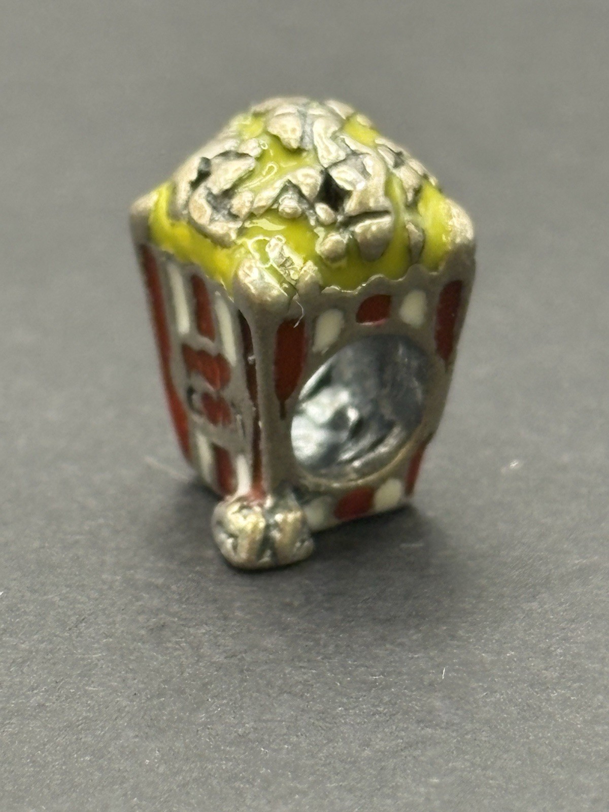 Vintage Sterling Silver European Popcorn Charm 925 F24