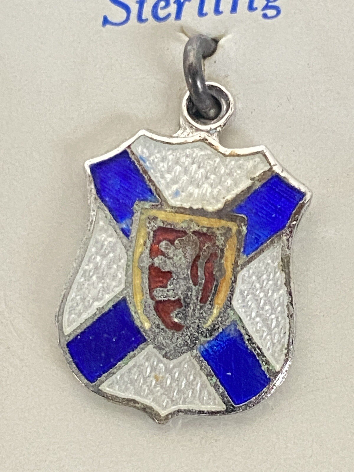 VTG NEW Sterling Slver & Enamel Charm Nova Scotia Canada Souvenir Enamel BM co