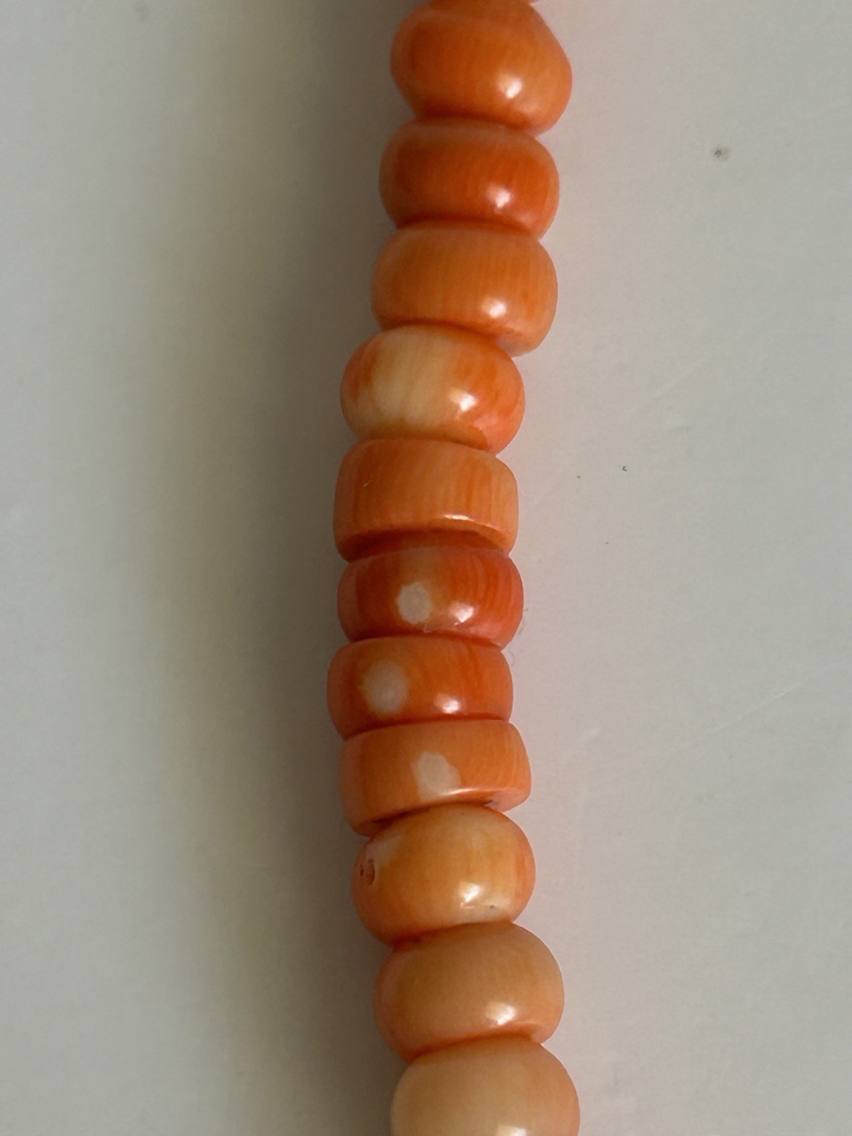 Vintage Natural Mediterranean Coral Necklace 113 Rondelle Beads 9-10mm 25”