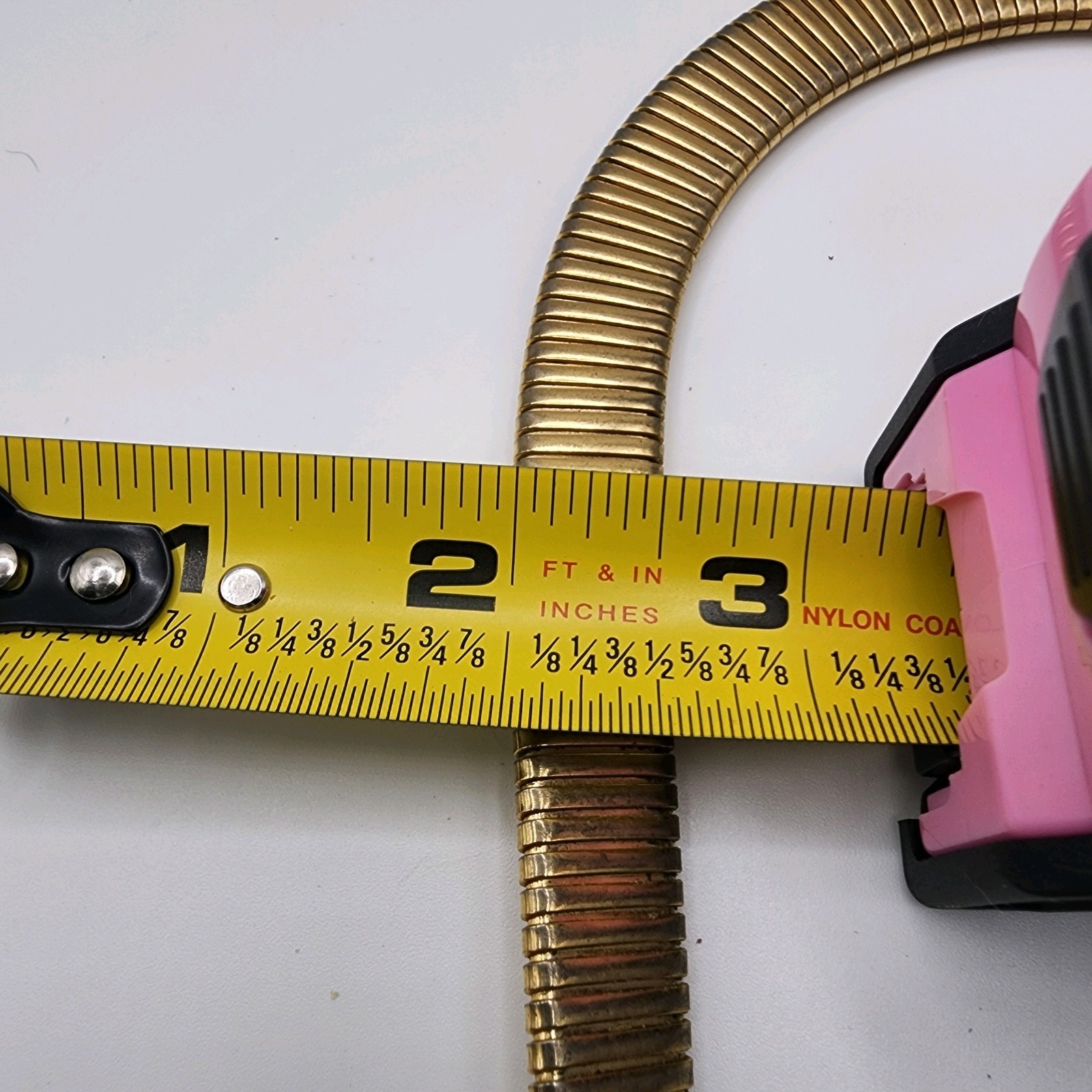 Vintage Gold Tone Wide Omega Choker 17″ Necklace Snake Egyptian Style Bold 80s