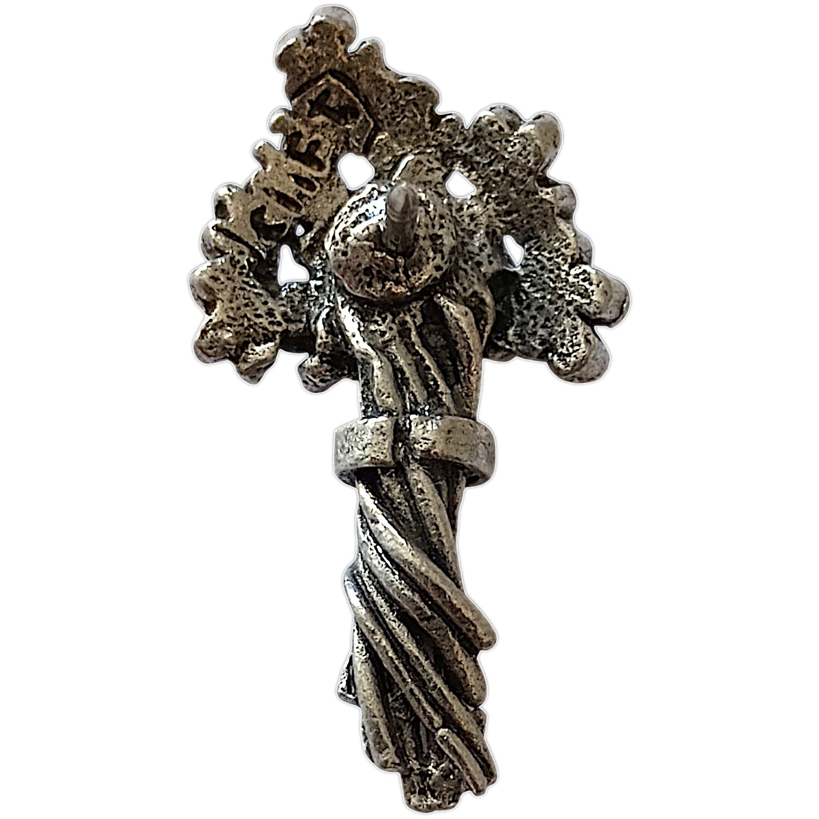 Jim Clift Bouquet Of Flowers Pewter Lapel Pin Tie Tack Brooch Vintage Cottage