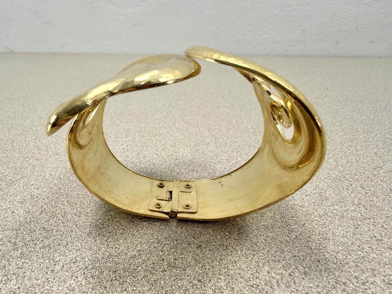 Vintage Jose Maria Barrera for Avon CORINTHIAN Hammered Gold Plate Cuff Bracelet