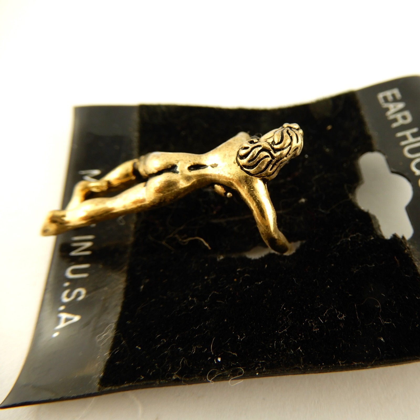Vintage Pewter or Gold Nude Lady 3D Earhugger earring, ear cuff