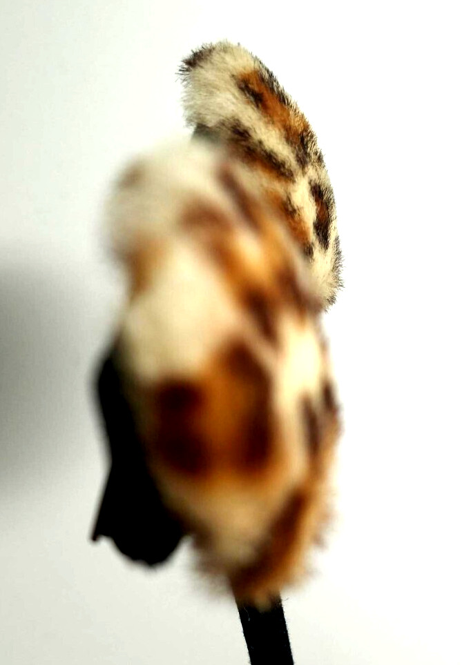 Vintage FUN FUR ! Leopard Faux Fur Clip on 1″ Earrings