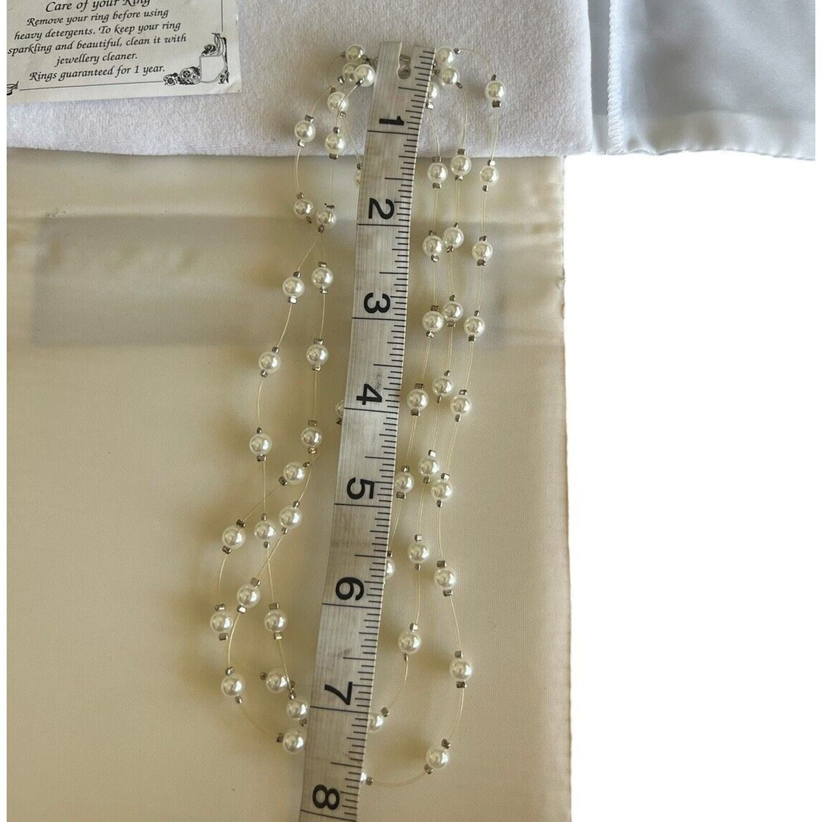 2 PC FIFTH AVENUE Collection JEWELRY 3 Strand Costume PEARL Hand Made G Silver