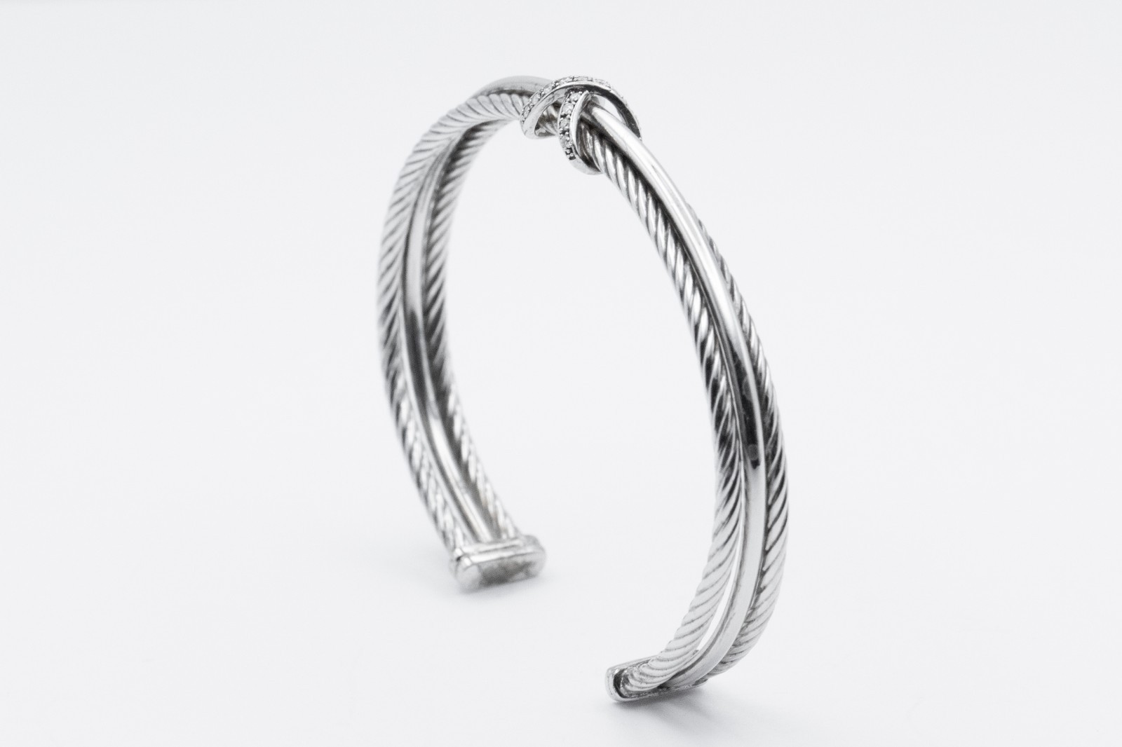 DY Style Sterling Silver Cable Cuff Bracelet Bangle 925 CTJ 15.16g