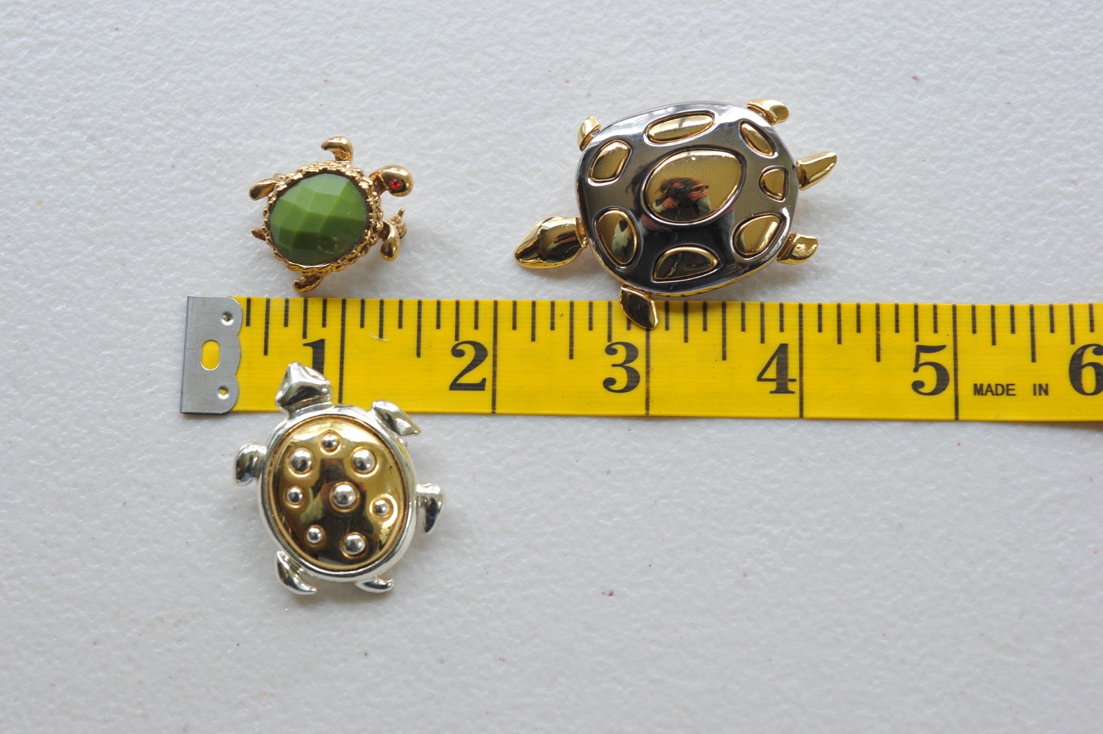 Brooch Lot vtg to now Turtle Turtles gold silver tone rhinestone MH21