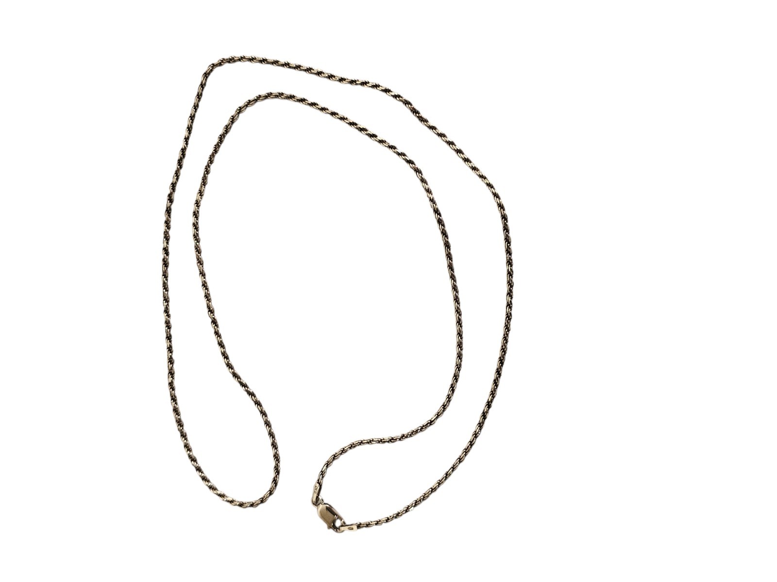 925 Sterling Silver 24″ Rope Chain Necklace Italy 925 Lobster Claw Clasp