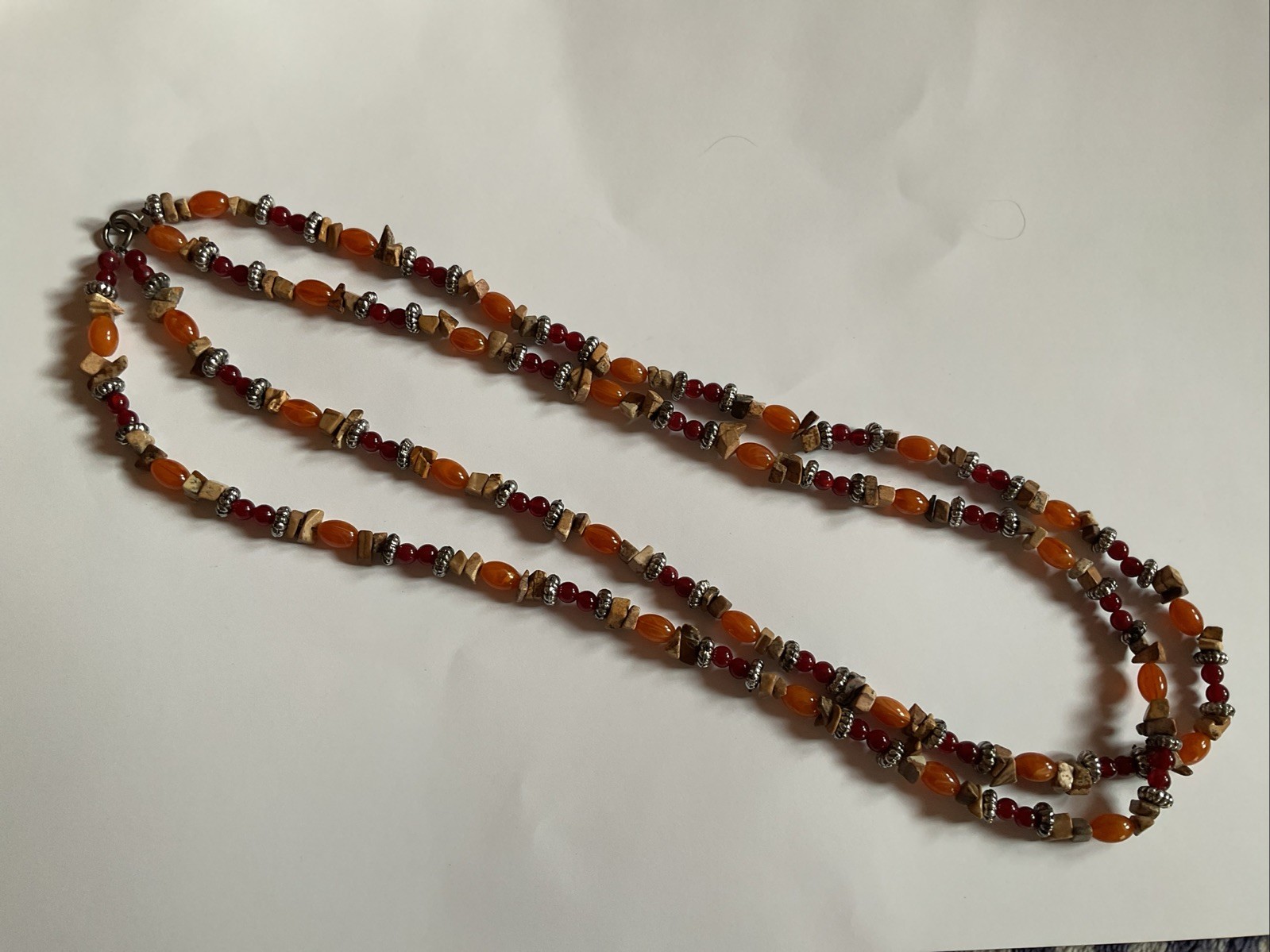 Vintage Approx. 12” Multicolor Multi Material Artisan Craft Necklace