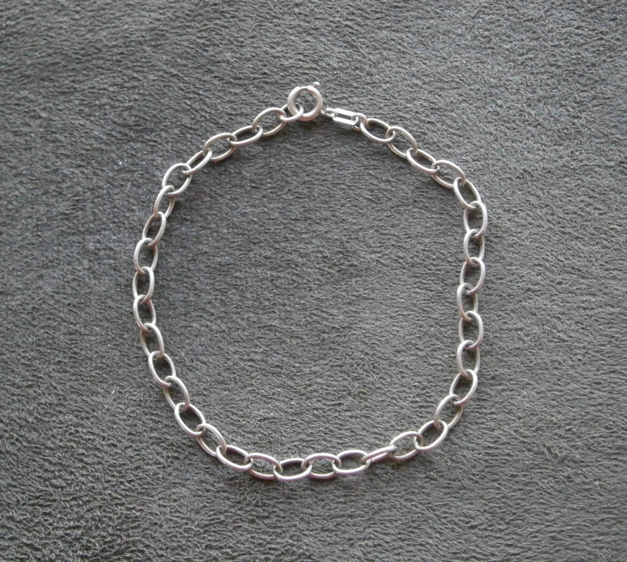 Dainty Open Oval Link Vintage 835 Silver Bracelet 7.25″ ~ 3.1g