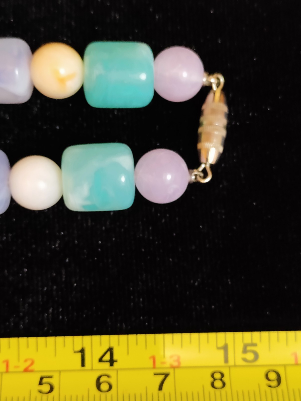 Vintage Soft Pastels Acrylic Multi Shaped Beaded Necklace