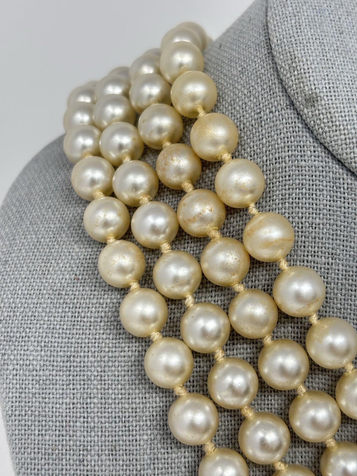 Vintage 60’s Valjean Cascading Pearl Fringe Collar Necklace Statement Piece