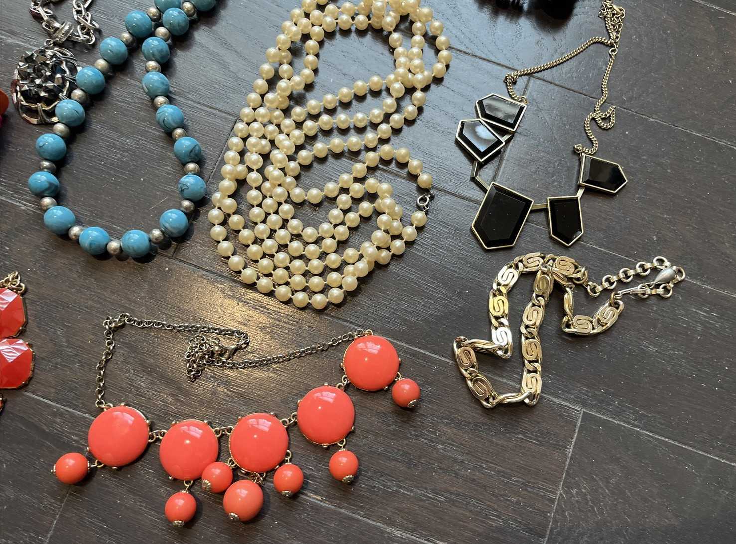 Vintage Necklace Costume Jewelry Lot of 16 , Chunky, Statement, Faux Pearls etc