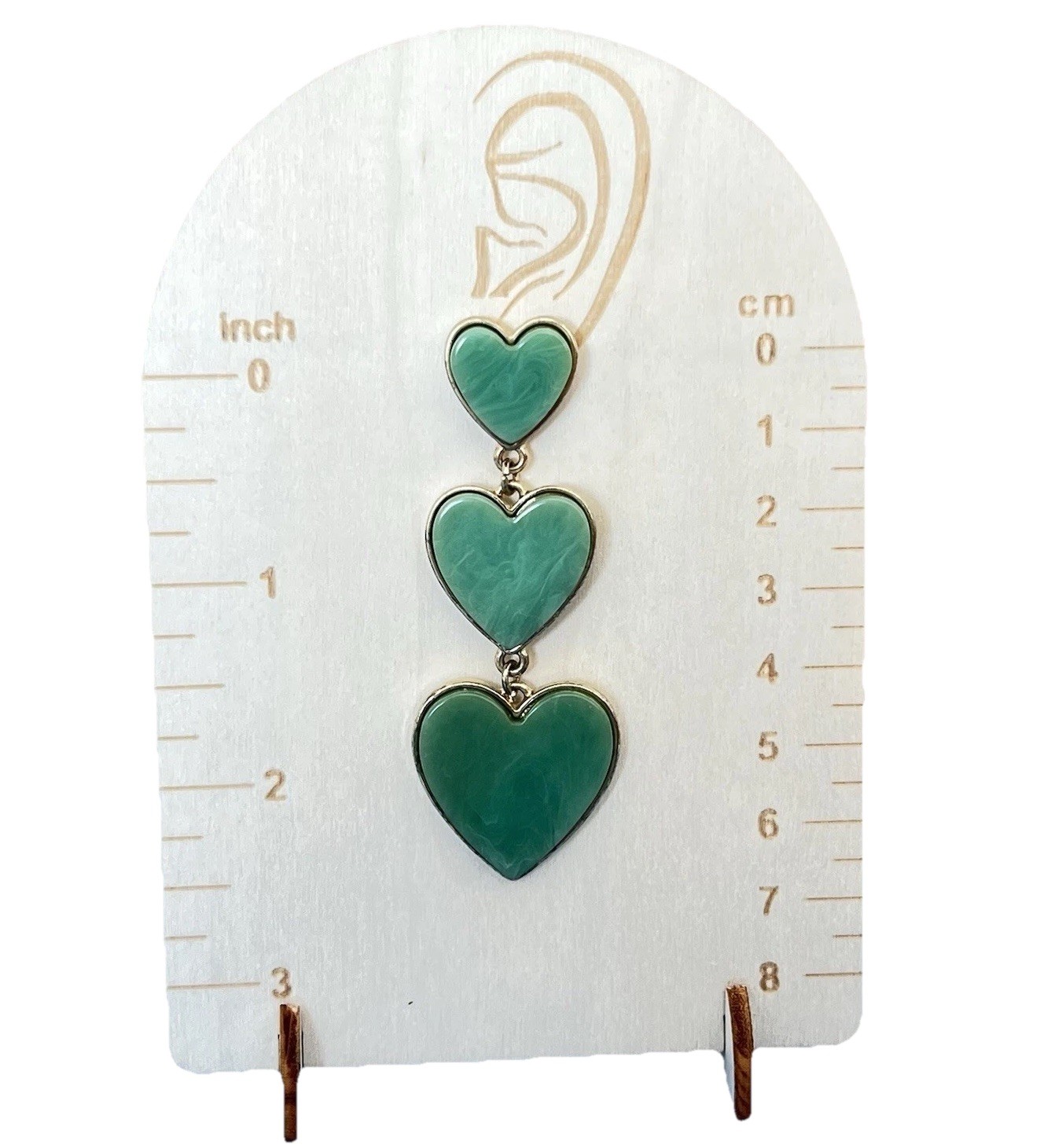 Sugarfix by BaubleBar Heart Drop Earrings Women Green Enamel Gold Tone Dangle