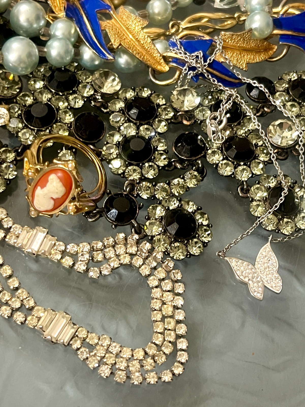 Vintage & Costume Jewelry Lot Coro Mode Art Trifari 1928 ART Rhinestone +