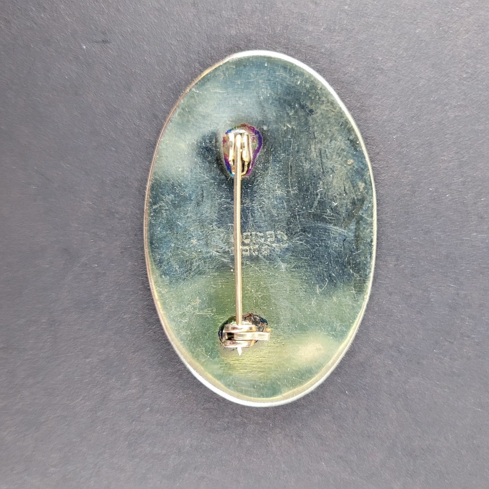 Vintage Alpaca Mexico Abalone Floral Brooch