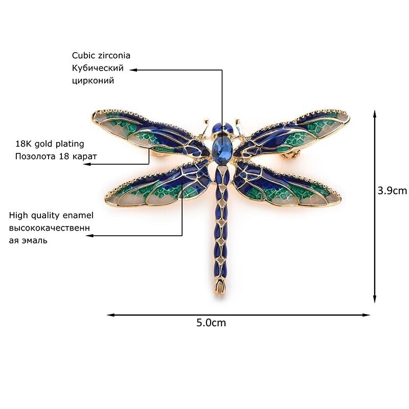 Enamel Dragonfly Insects Brooches For Women Banquet Weddings Brooches Pins