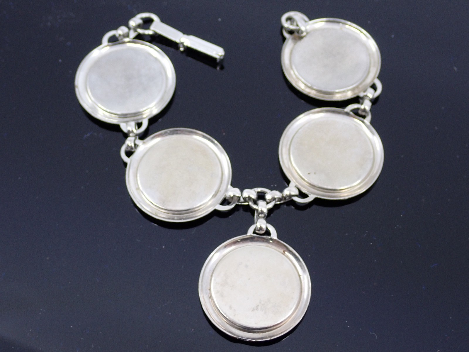 Vintage 1929 Buffalo Nickel Coin Bracelet Handcrafted Silver Tone Mounts