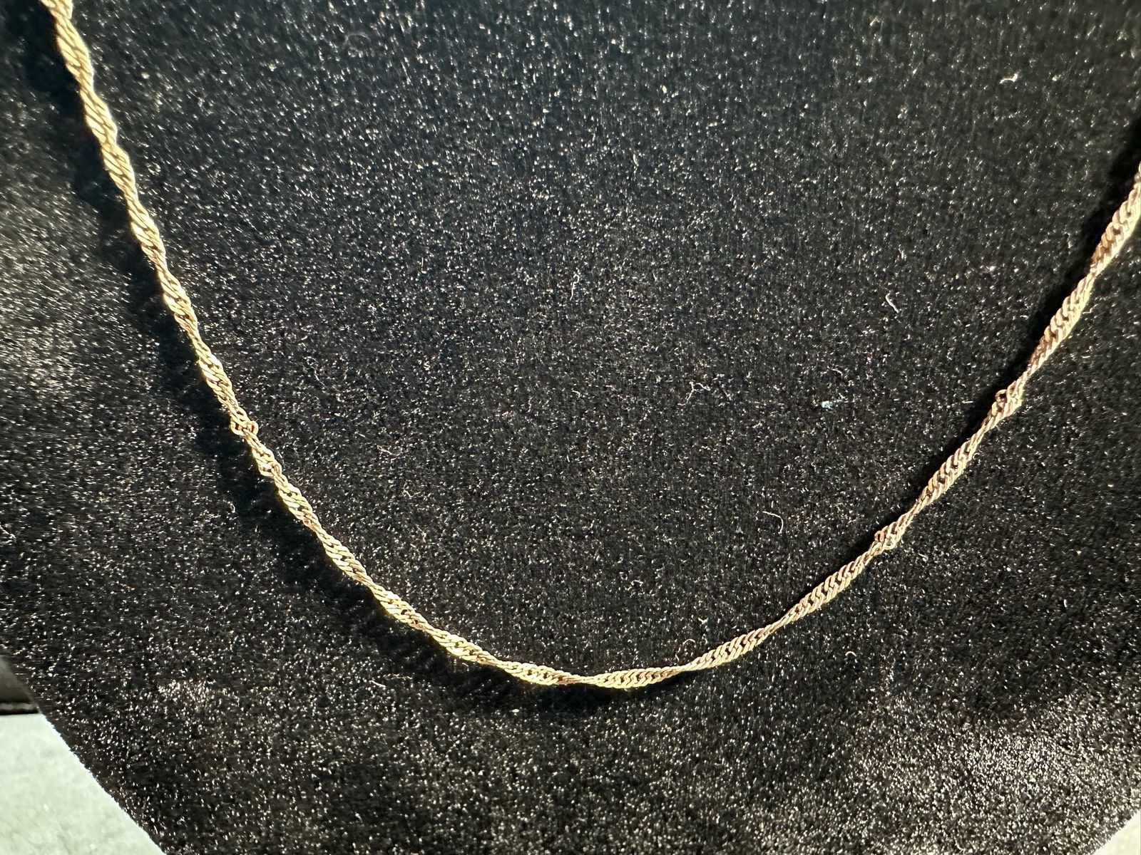 1.61g Vintage Sterling Silver 925 Twist Chain Necklace 18 in M
