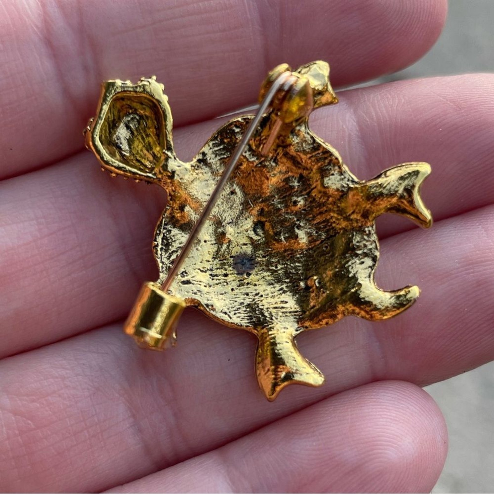 Colorful Rhinestone Baby Turtle Brooch Pin vacation beach boho gift new