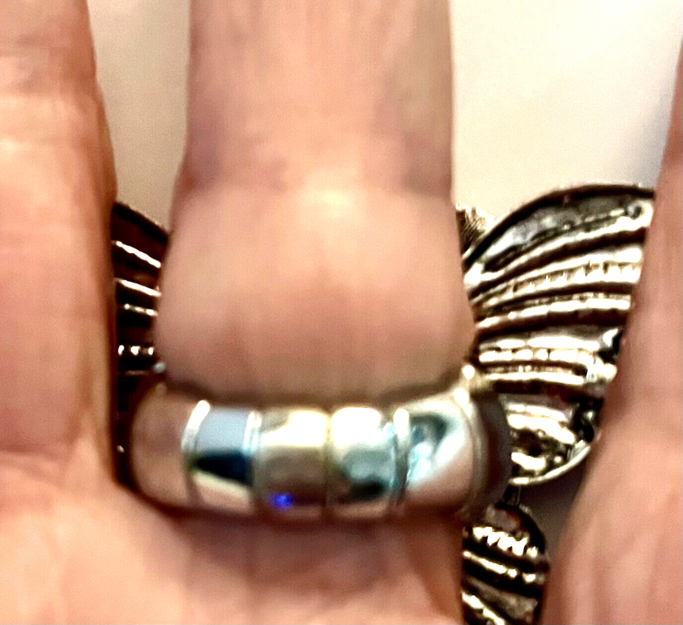 Vintage Silver & Rhinestone Butterfly Ring (Expanding Sz 6 – 7 1/2)