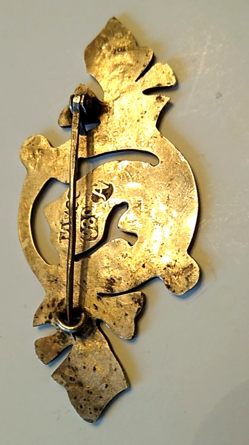 Vintage Taxco Sterling Silver 980 Leaf Brooch Pin Mexico Signed A