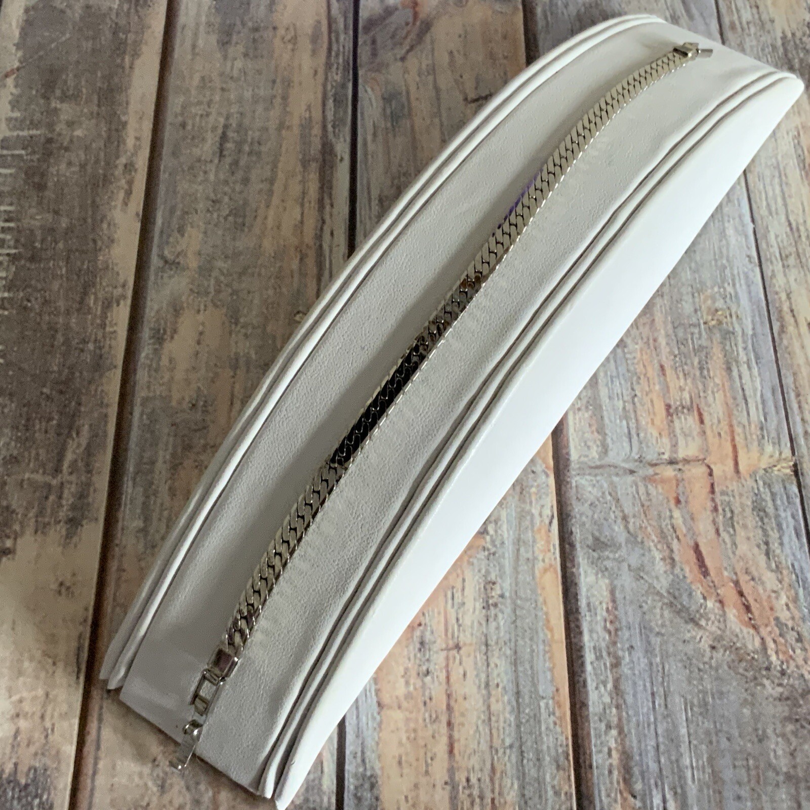 Vintage silver tone herringbone chain bracelet classic every day