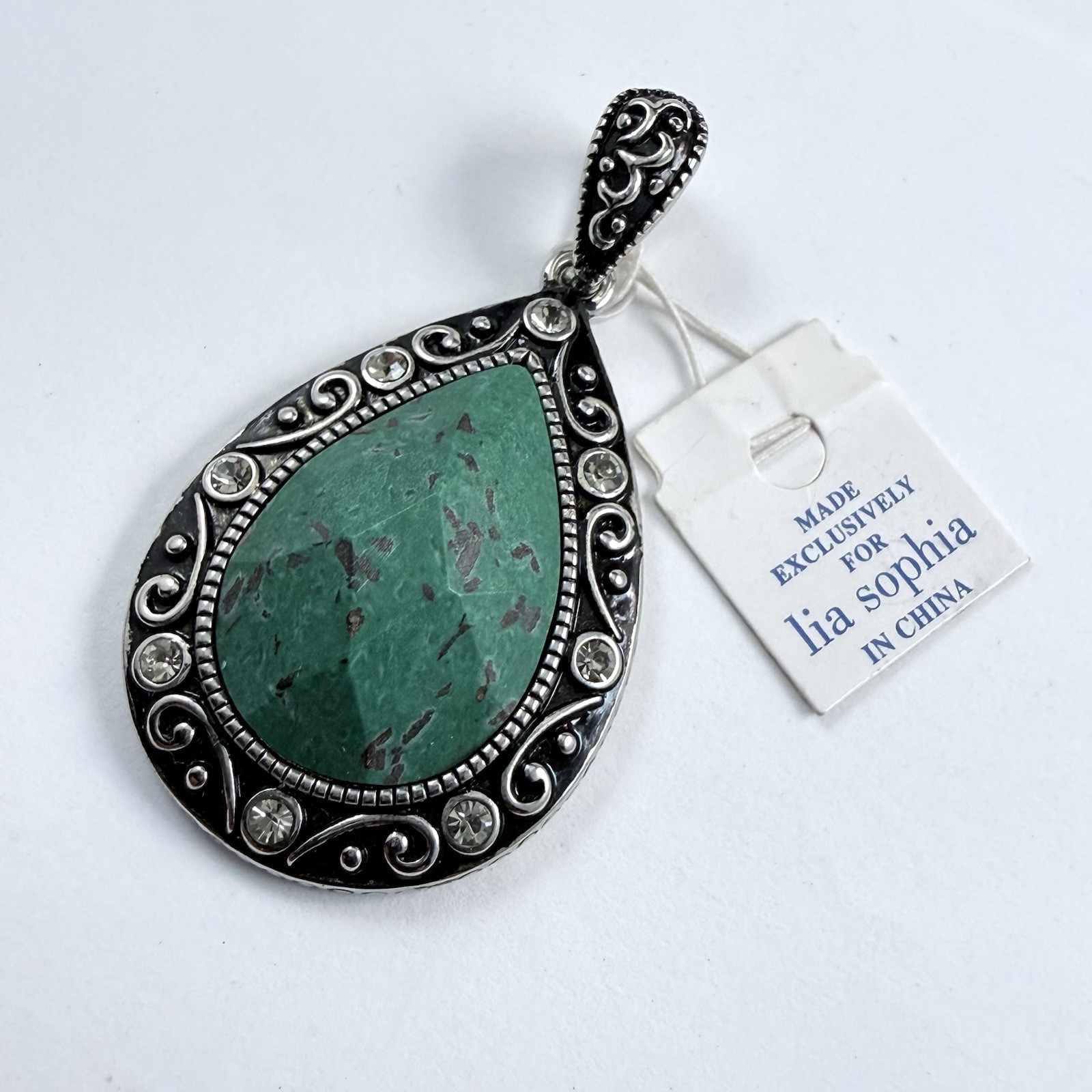 Vintage LIA SOPHIA Silver Tone Pendant with Tags