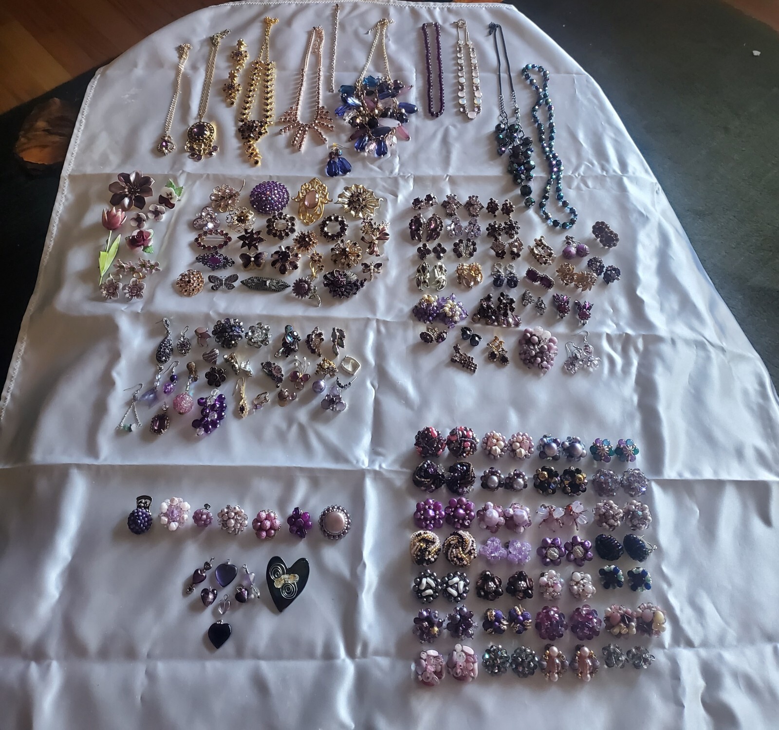 Large PURPLE 140 + PC Vintage Jewelry Lot Collection