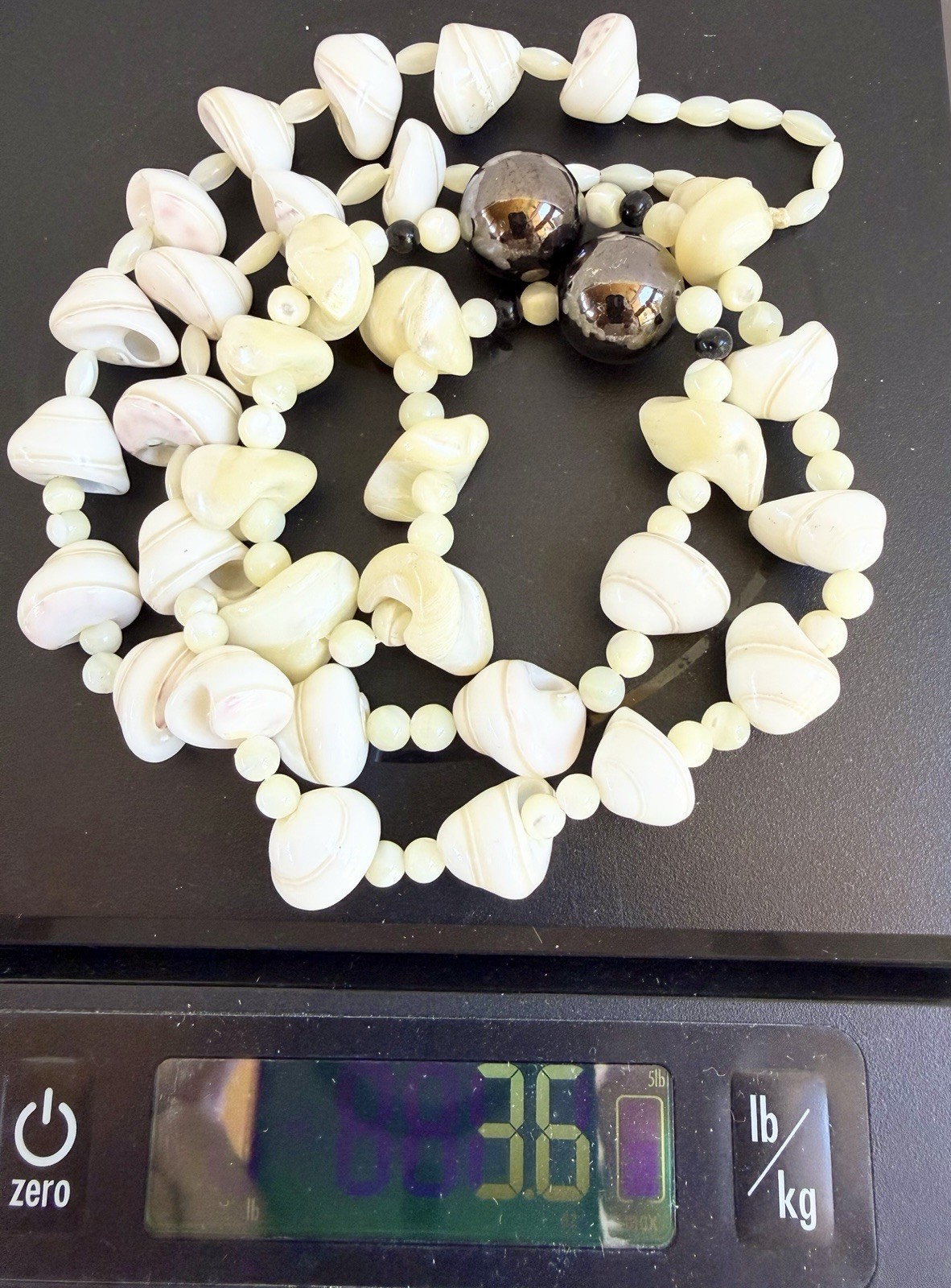 1970’s 28” Natural Mother of Pearl / Shell Necklace