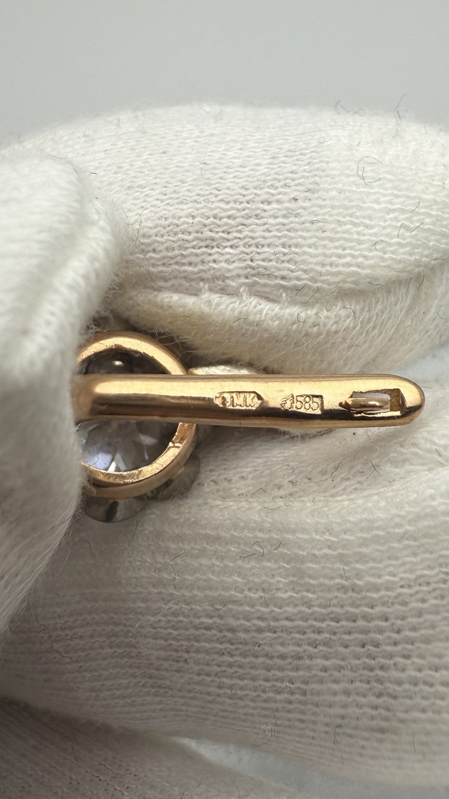 Soviet Rose Gold Rock Earrings & Ring 585 14K 9.90g