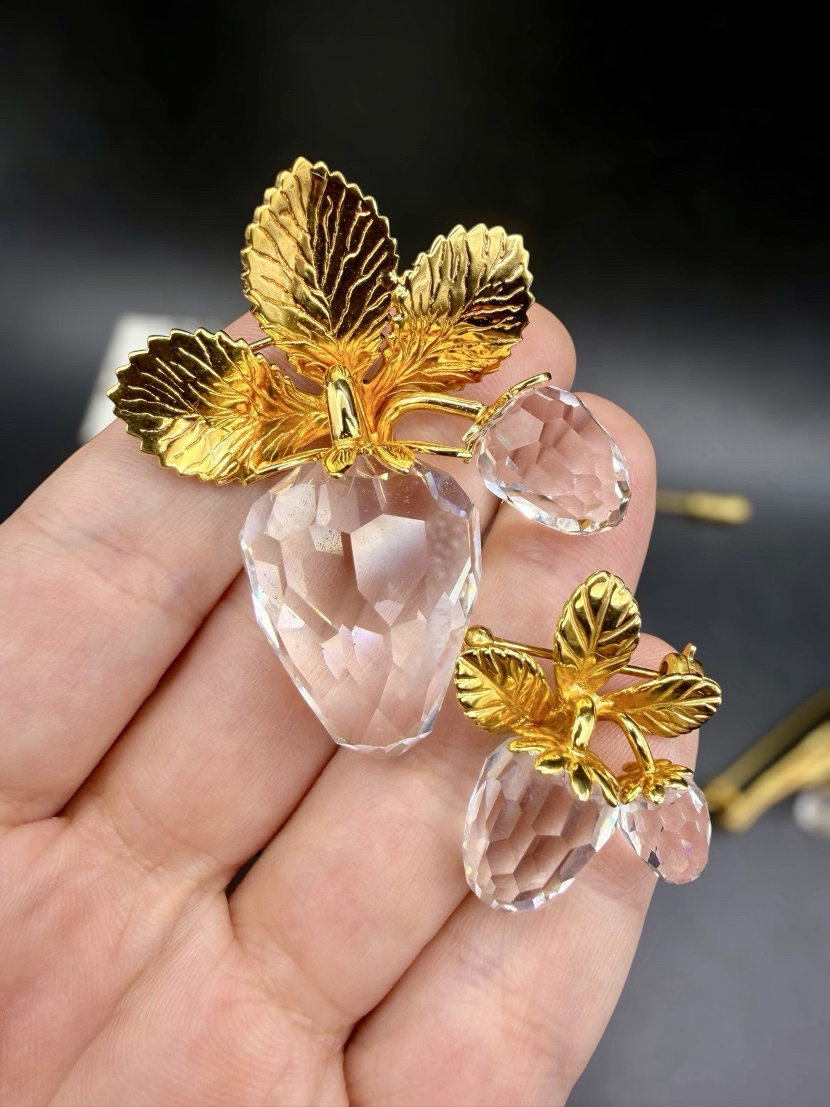 7 Piece Vtg SWAROVSKI Crystal Jewelry Lot Brooches Bracelet Stick Pin & Ring